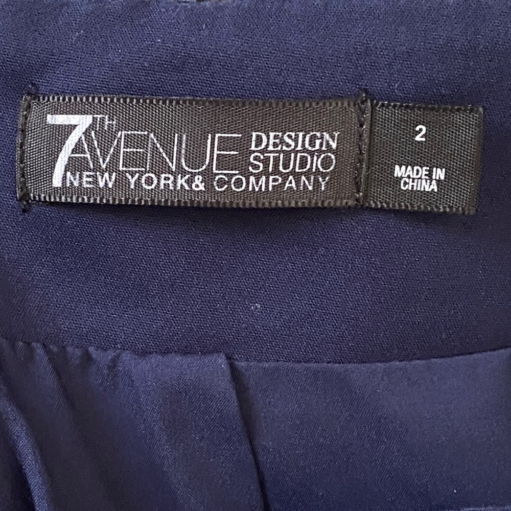 New York & Co Dark Blue Button Skirt Suit - Picture 14 of 15